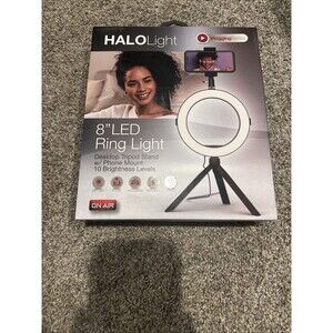 Tzumi On Air Halo Light 8" LED Ring Light, Black Vlogging Series New